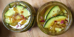 pickled courgettes